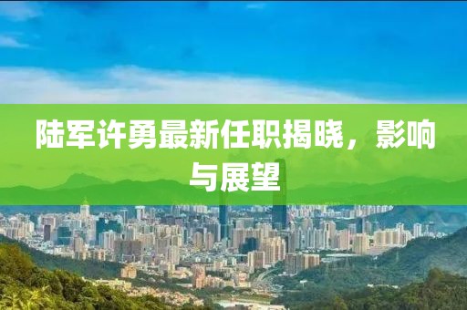 陸軍許勇最新任職揭曉，影響與展望