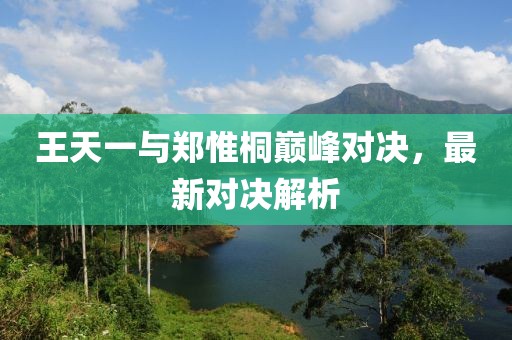 王天一與鄭惟桐巔峰對決，最新對決解析