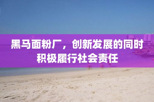 黑馬面粉廠，創(chuàng)新發(fā)展的同時(shí)積極履行社會(huì)責(zé)任