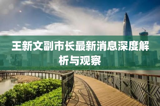 王新文副市長最新消息深度解析與觀察