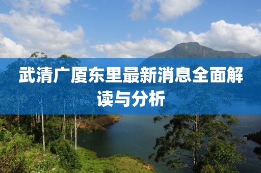 武清廣廈東里最新消息全面解讀與分析