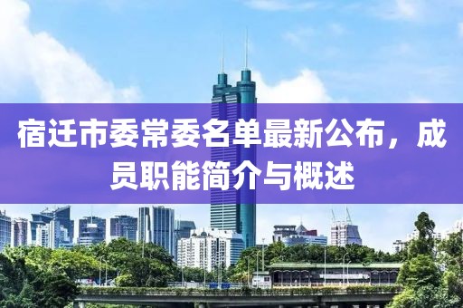 宿遷市委常委名單最新公布，成員職能簡介與概述