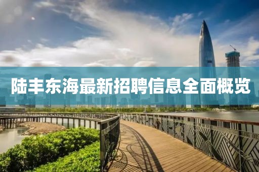 陸豐東海最新招聘信息全面概覽