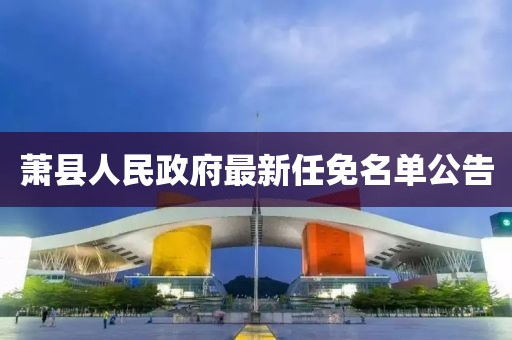 蕭縣人民政府最新任免名單公告