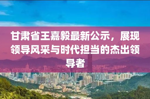 甘肅省王嘉毅最新公示，展現(xiàn)領(lǐng)導(dǎo)風(fēng)采與時(shí)代擔(dān)當(dāng)?shù)慕艹鲱I(lǐng)導(dǎo)者