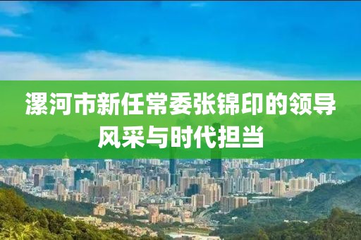 漯河市新任常委張錦印的領導風采與時代擔當