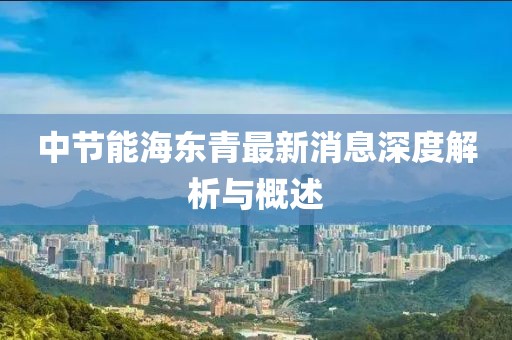 中節(jié)能海東青最新消息深度解析與概述