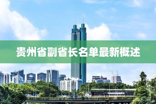 貴州省副省長名單最新概述