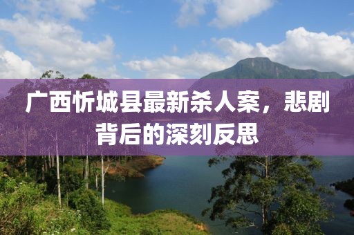 廣西忻城縣最新殺人案，悲劇背后的深刻反思