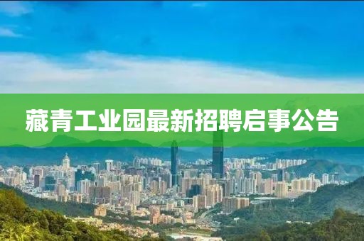 藏青工業(yè)園最新招聘啟事公告