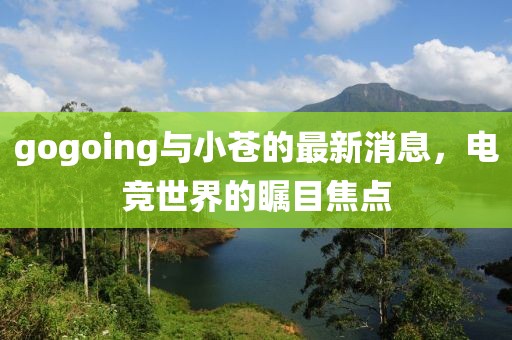 gogoing與小蒼的最新消息，電競世界的矚目焦點(diǎn)