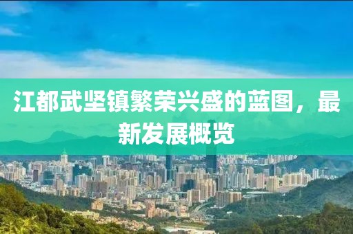 江都武堅(jiān)鎮(zhèn)繁榮興盛的藍(lán)圖，最新發(fā)展概覽