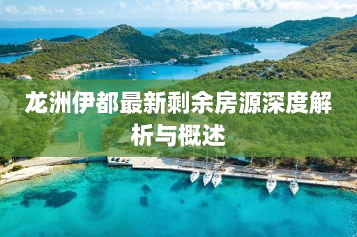 龍洲伊都最新剩余房源深度解析與概述