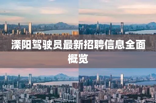 溧陽駕駛員最新招聘信息全面概覽