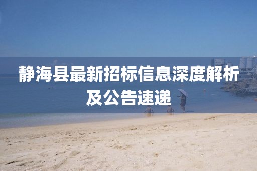 靜?？h最新招標信息深度解析及公告速遞