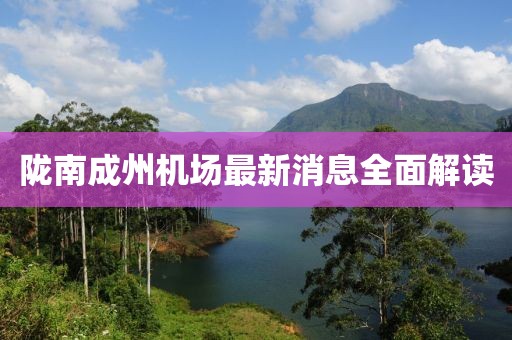 隴南成州機(jī)場(chǎng)最新消息全面解讀