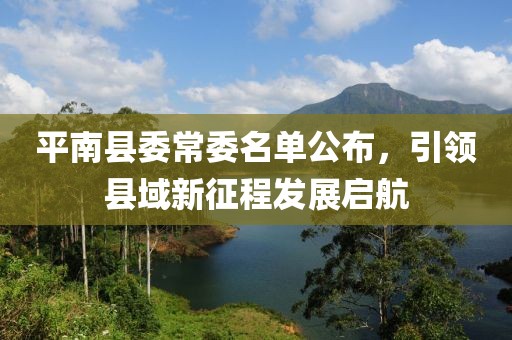 平南縣委常委名單公布，引領(lǐng)縣域新征程發(fā)展啟航
