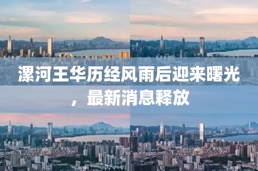 漯河王華歷經(jīng)風(fēng)雨后迎來曙光，最新消息釋放