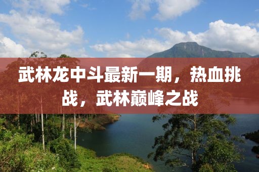 武林龍中斗最新一期，熱血挑戰(zhàn)，武林巔峰之戰(zhàn)