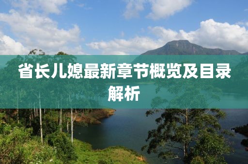 省長兒媳最新章節(jié)概覽及目錄解析