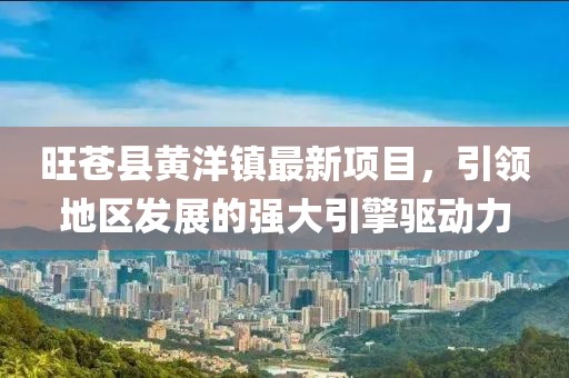 旺蒼縣黃洋鎮(zhèn)最新項目，引領地區(qū)發(fā)展的強大引擎驅動力