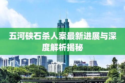 五河硤石殺人案最新進(jìn)展與深度解析揭秘