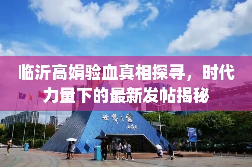 臨沂高娟驗(yàn)血真相探尋，時(shí)代力量下的最新發(fā)帖揭秘