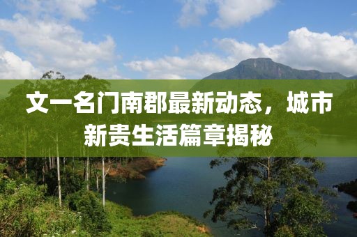 文一名門南郡最新動態(tài)，城市新貴生活篇章揭秘