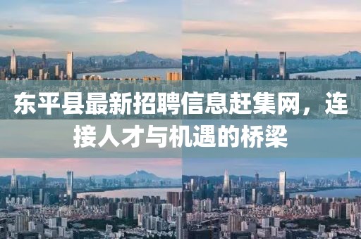 東平縣最新招聘信息趕集網，連接人才與機遇的橋梁