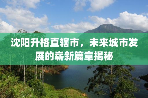 沈陽升格直轄市，未來城市發(fā)展的嶄新篇章揭秘