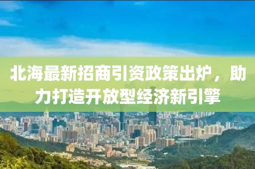 北海最新招商引資政策出爐，助力打造開放型經(jīng)濟(jì)新引擎