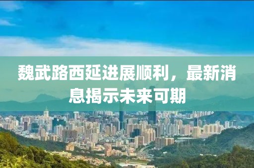 魏武路西延進展順利，最新消息揭示未來可期