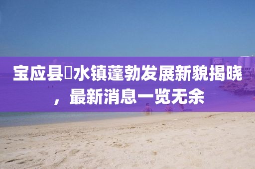 寶應縣氾水鎮(zhèn)蓬勃發(fā)展新貌揭曉，最新消息一覽無余