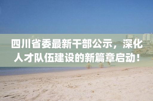 四川省委最新干部公示，深化人才隊(duì)伍建設(shè)的新篇章啟動(dòng)！