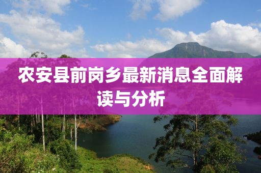 農(nóng)安縣前崗鄉(xiāng)最新消息全面解讀與分析