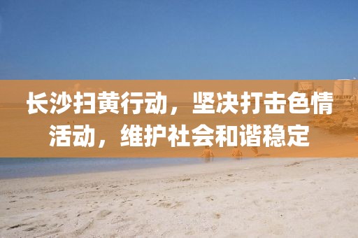 長沙掃黃行動，堅決打擊色情活動，維護社會和諧穩(wěn)定
