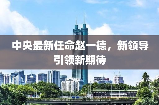 中央最新任命趙一德，新領(lǐng)導(dǎo)引領(lǐng)新期待