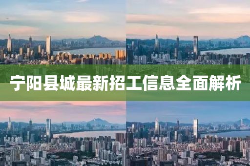 寧陽縣城最新招工信息全面解析