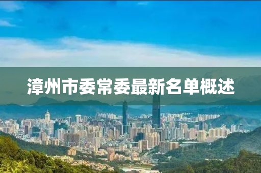 漳州市委常委最新名單概述