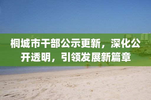 桐城市干部公示更新，深化公開透明，引領(lǐng)發(fā)展新篇章