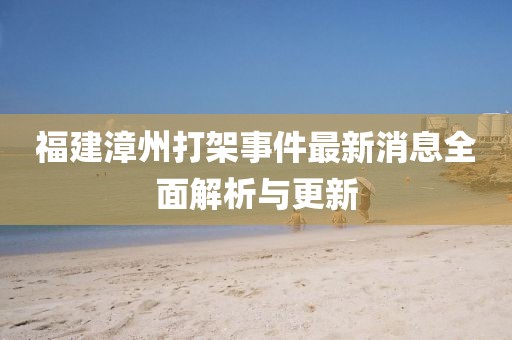 福建漳州打架事件最新消息全面解析與更新