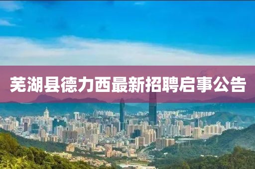 蕪湖縣德力西最新招聘啟事公告