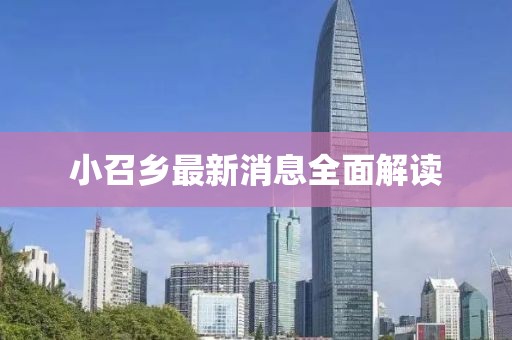 小召鄉(xiāng)最新消息全面解讀