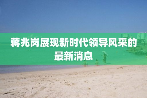 蔣兆崗展現(xiàn)新時代領(lǐng)導(dǎo)風(fēng)采的最新消息