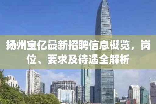 揚(yáng)州寶億最新招聘信息概覽，崗位、要求及待遇全解析