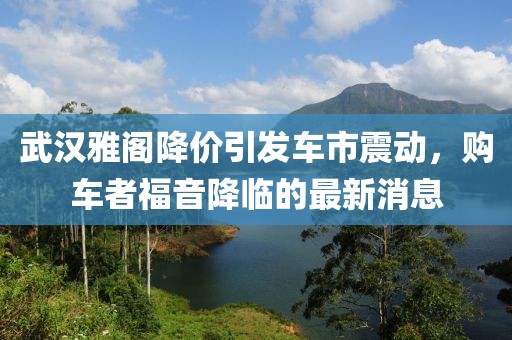 武漢雅閣降價引發(fā)車市震動，購車者福音降臨的最新消息