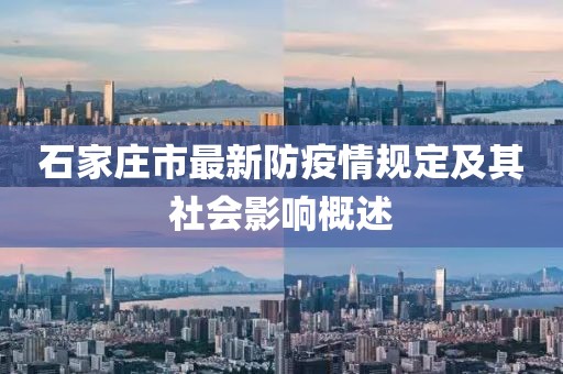 石家莊市最新防疫情規(guī)定及其社會影響概述