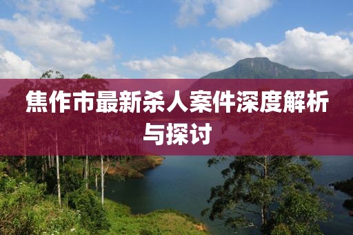 焦作市最新殺人案件深度解析與探討