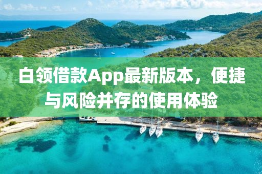 白領(lǐng)借款A(yù)pp最新版本，便捷與風(fēng)險并存的使用體驗