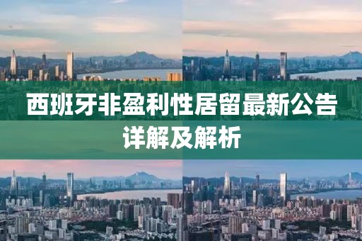 西班牙非盈利性居留最新公告詳解及解析